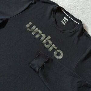 Umbro Mens XXL Black Long Sleeve Performance Shirt Graphic Athletic Keeper Tee
